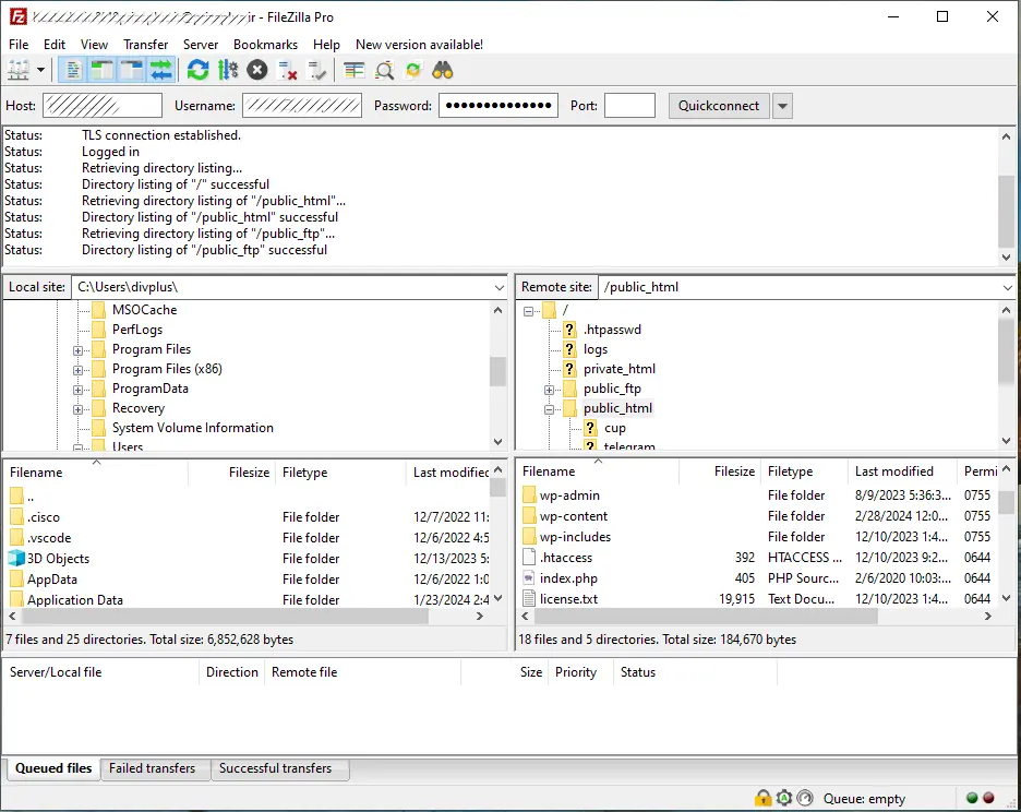 رفع خطای دستوری با استفاده از FTP-نرم افزار فایل زیلا filezilla
