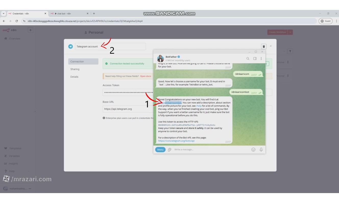 تغییر نام پیش فرض به آی دی ربات تلگرام