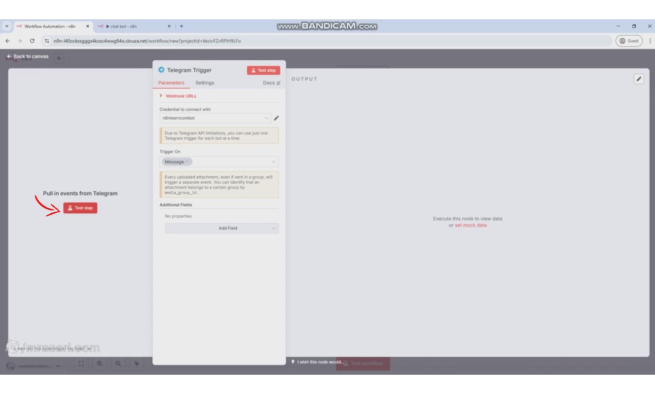 انتخاب گزینه test step
